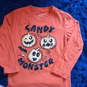 Carter's Orange Candy Monster Long Sleeve Tee